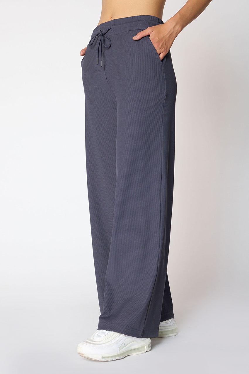 MPG Sport Repose High-Waisted 30" Wide Leg Pant in Purple Shadow