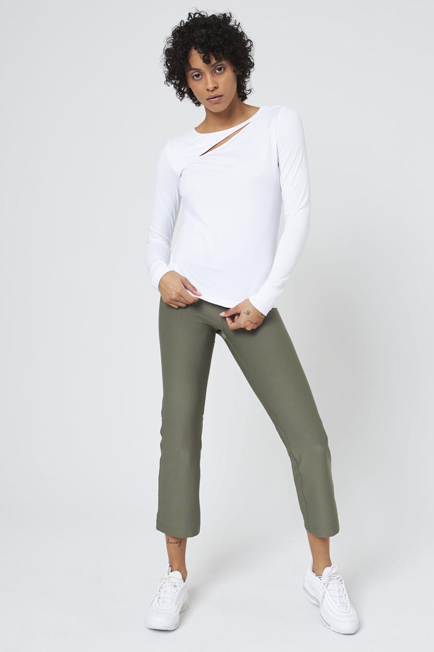 Explore Recycled Polyester High-Waisted Flared Crop 22"