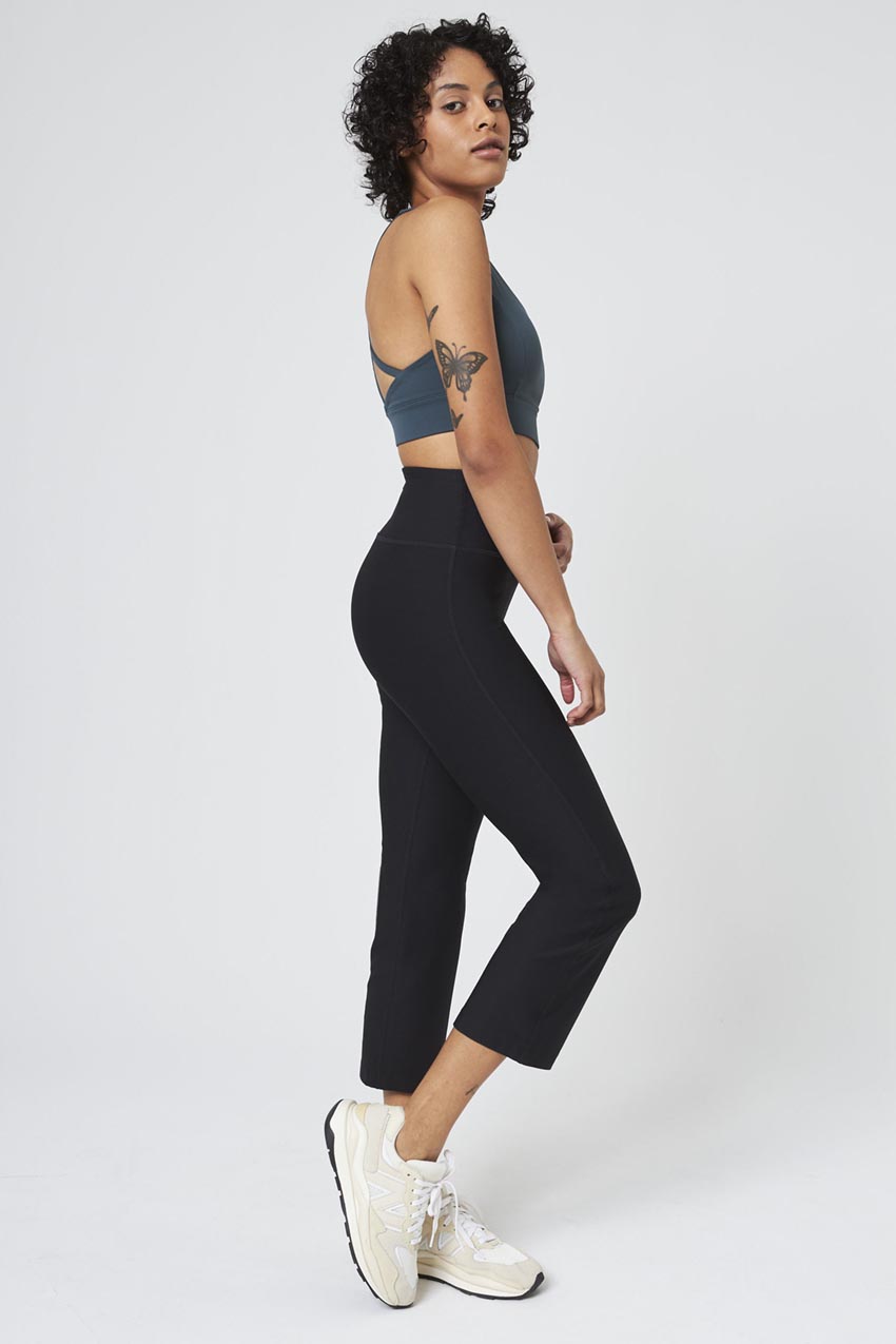 Explore Recycled Polyester High-Waisted Flared Crop 22"
