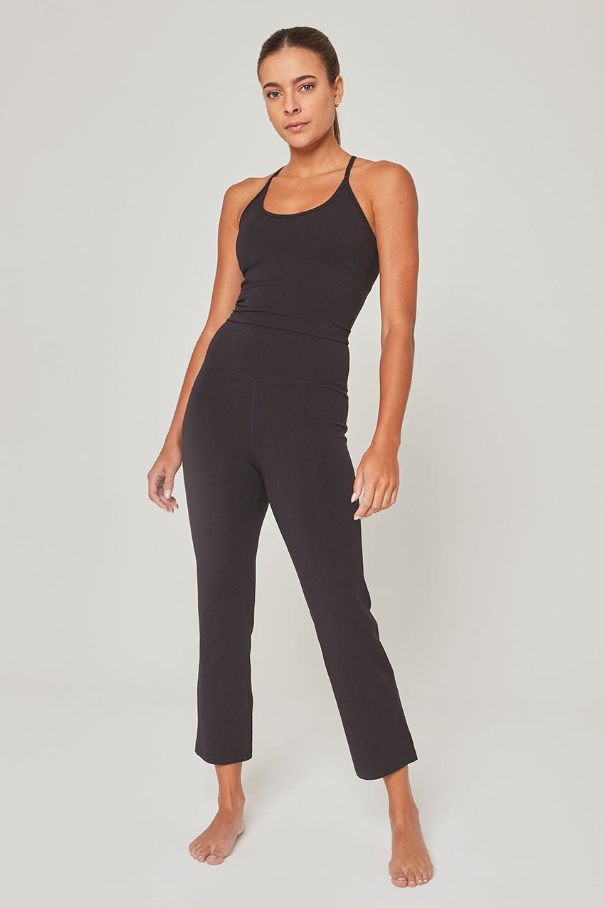 Balance TENCEL™ High-Waisted 24" Flare Cropped Pant - Black