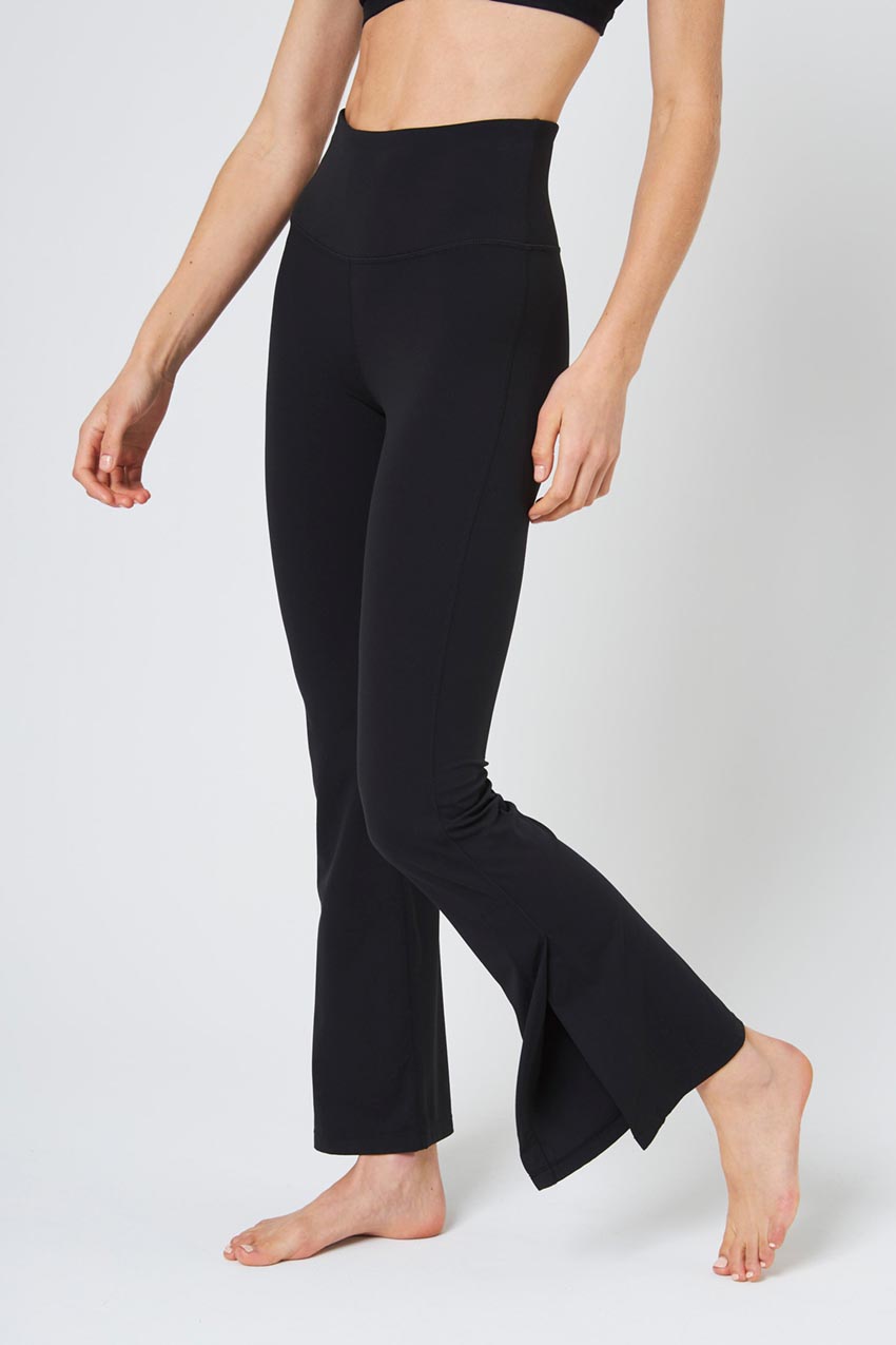 Vital Recycled Nylon High-Waisted Boot Cut Side Slit Pant 30 Peached