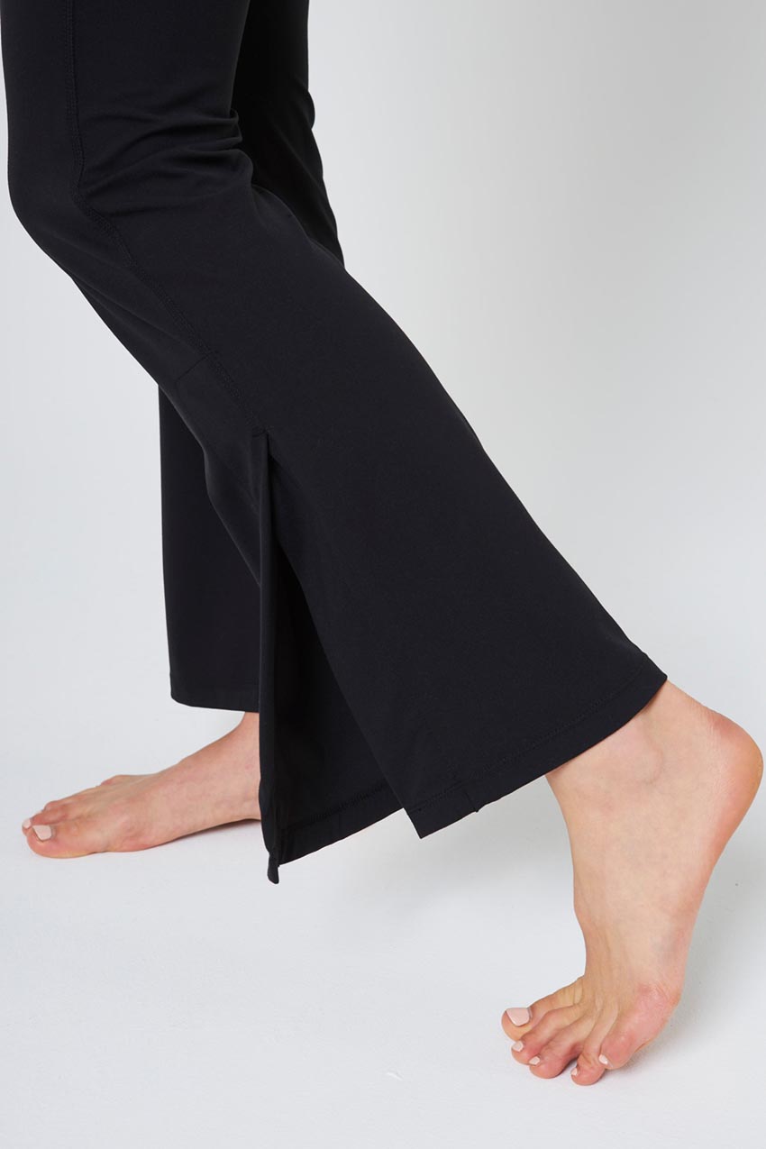 Vital Recycled Nylon High-Waisted Boot Cut Side Slit Pant 30" Peached