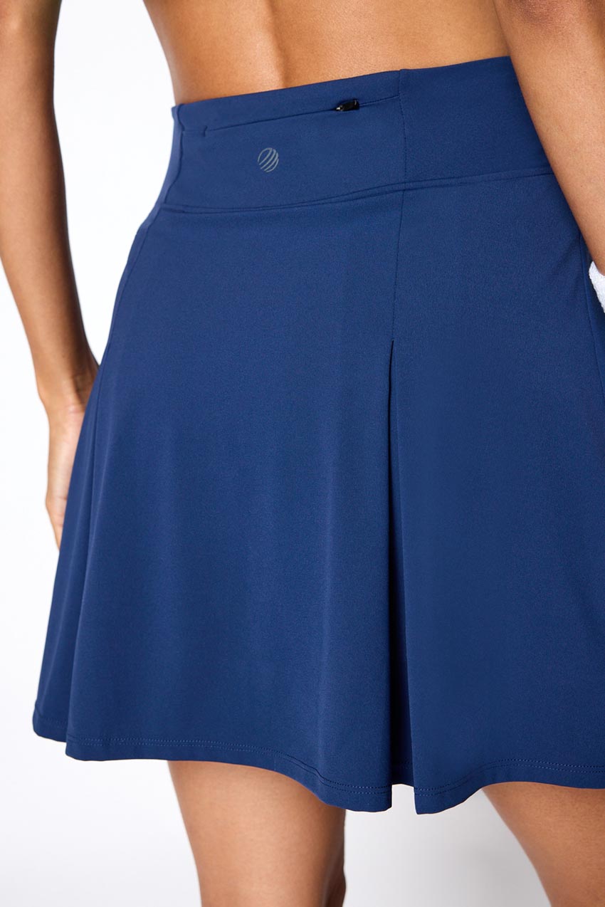 Vital Recycled Nylon High-Waisted Double Pleat Skort with Liner
