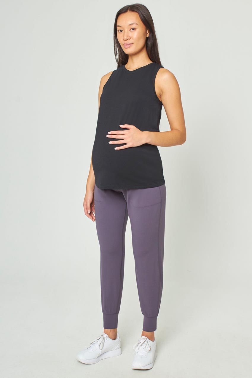 Vital 28" Side Pocket Maternity Jogger Peached