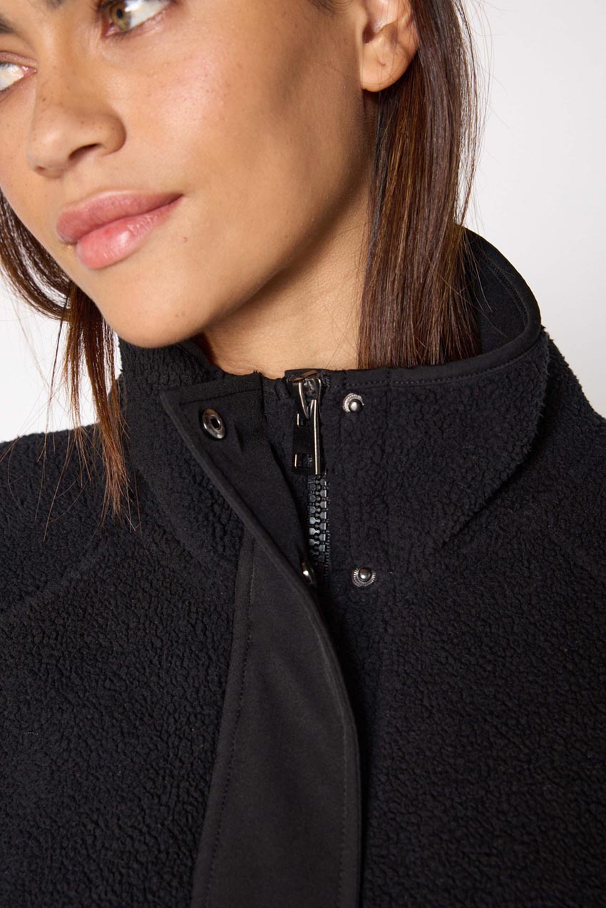 Levitate Longline Mixed Media Berber Jacket