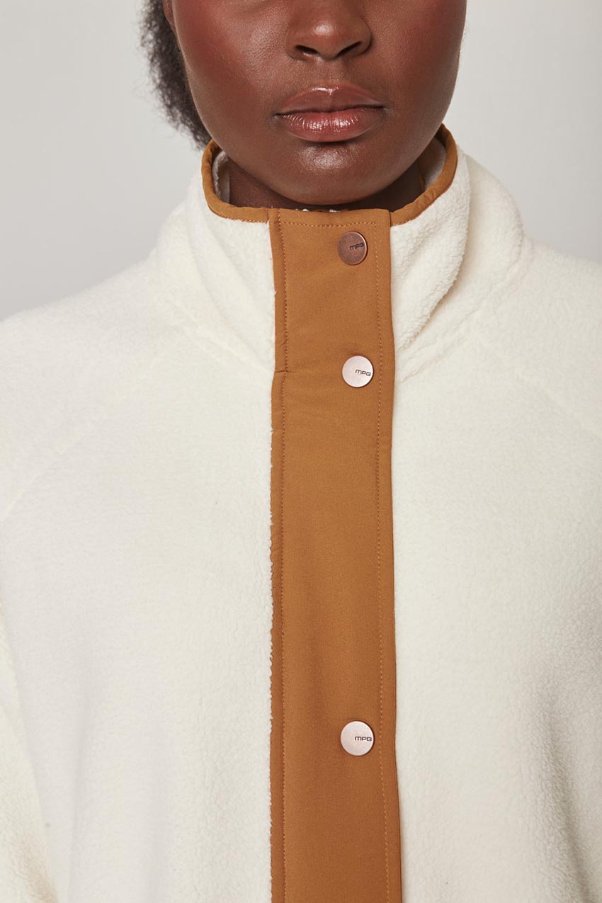 Levitate Longline Mixed Media Berber Jacket
