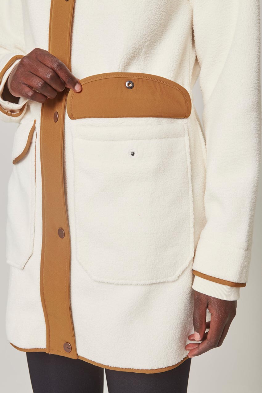 Levitate Longline Mixed Media Berber Jacket