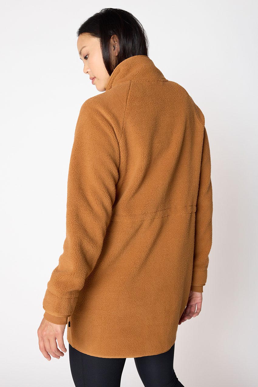Levitate Longline Mixed Media Berber Jacket