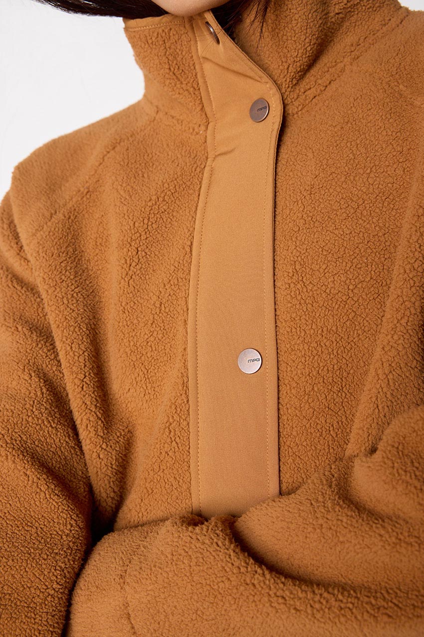 Levitate Longline Mixed Media Berber Jacket