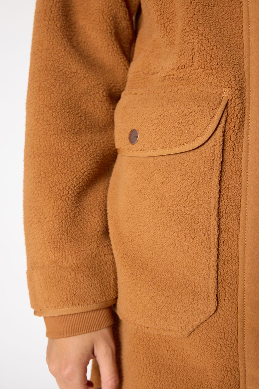 Levitate Longline Mixed Media Berber Jacket