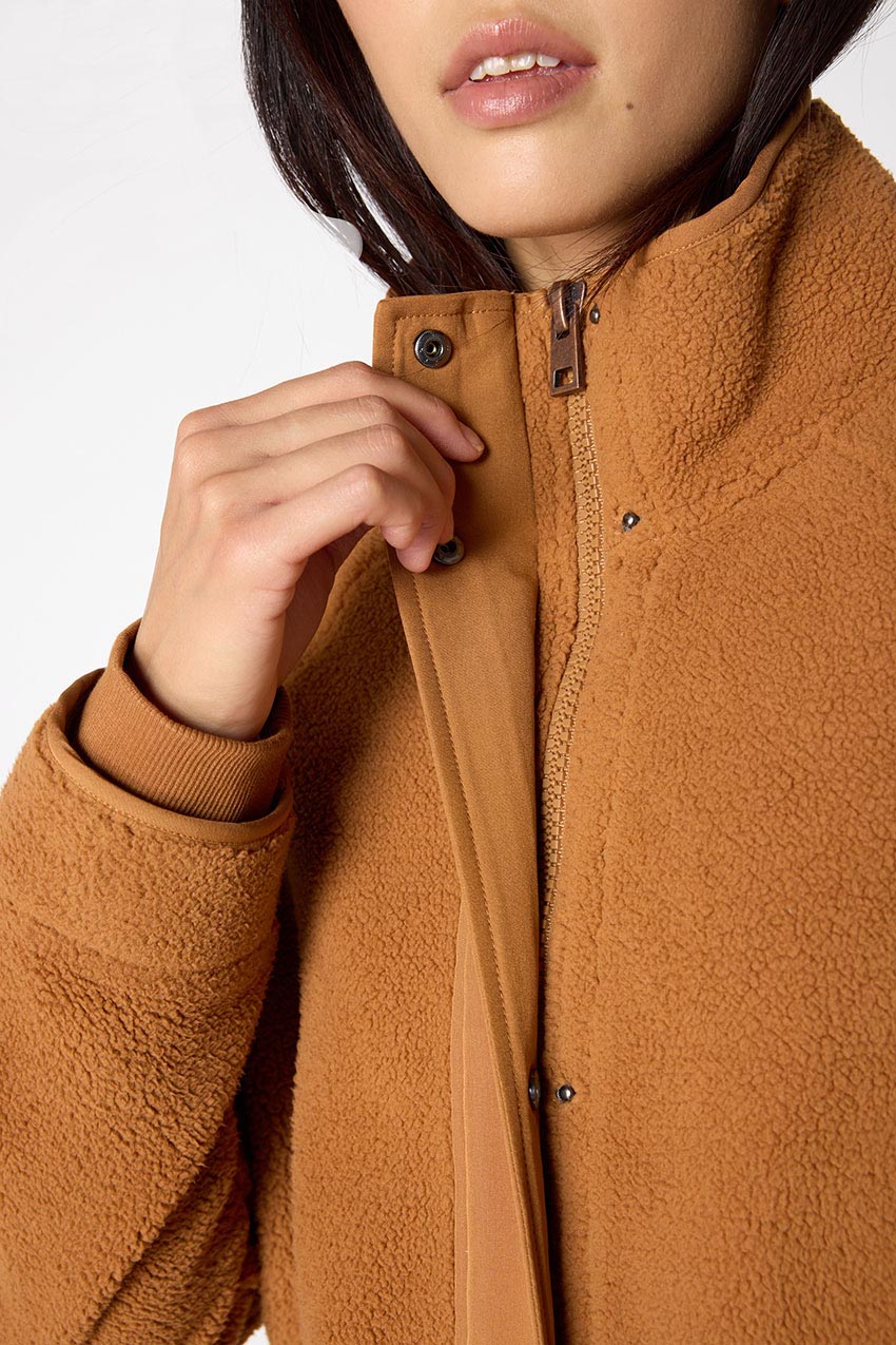 Levitate Longline Mixed Media Berber Jacket