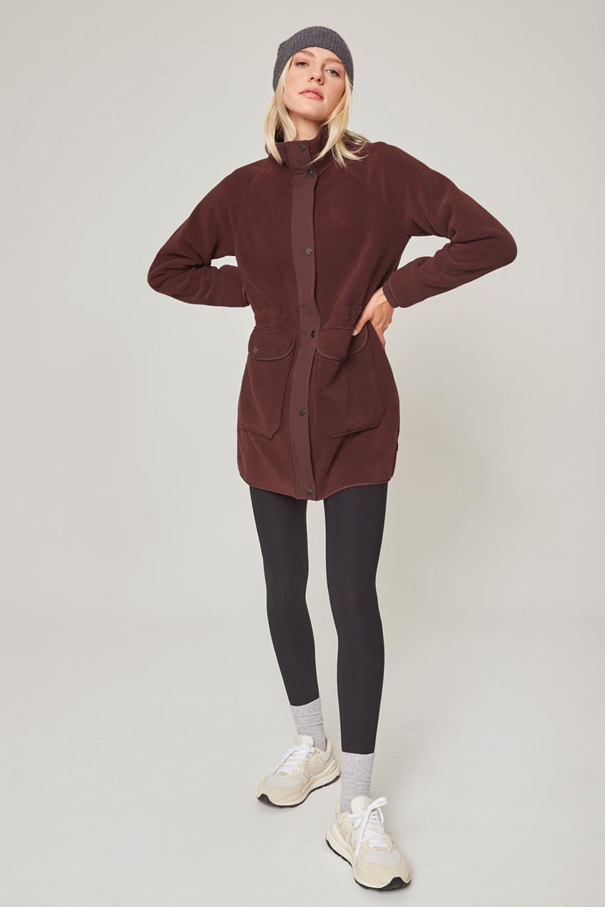 Levitate Longline Mixed Media Berber Jacket