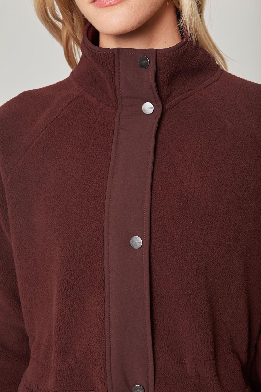 Levitate Longline Mixed Media Berber Jacket