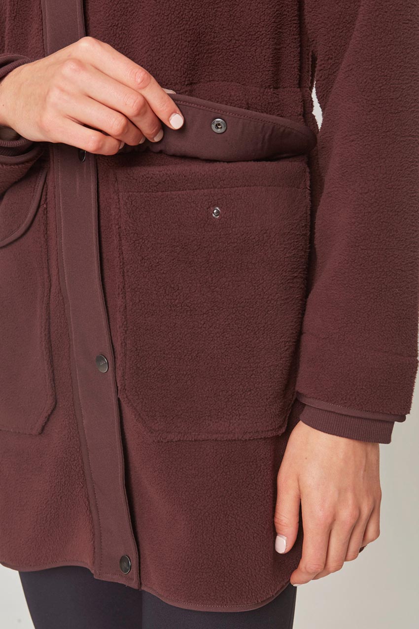 Levitate Longline Mixed Media Berber Jacket