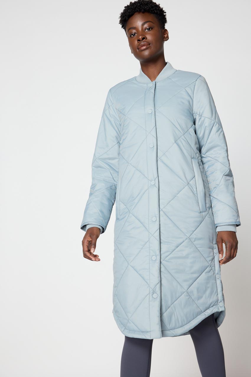 MPG Sport Innovate Longline Sorona® Insulated Bomber Jacket in Blue Stone