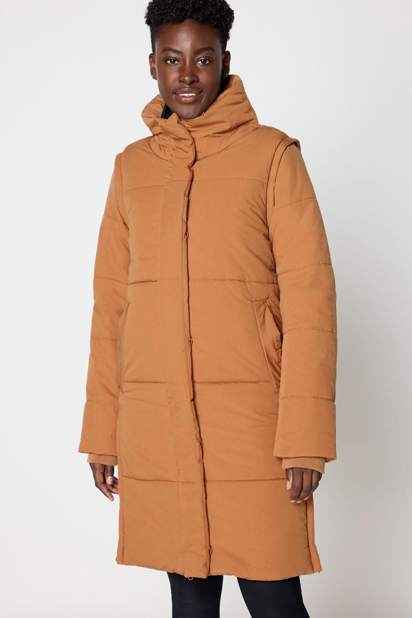 MPG Sport Invigorate Adaptable PrimaLoft® Black Rise Recycled Fill Puffer & Vest in Dark Camel