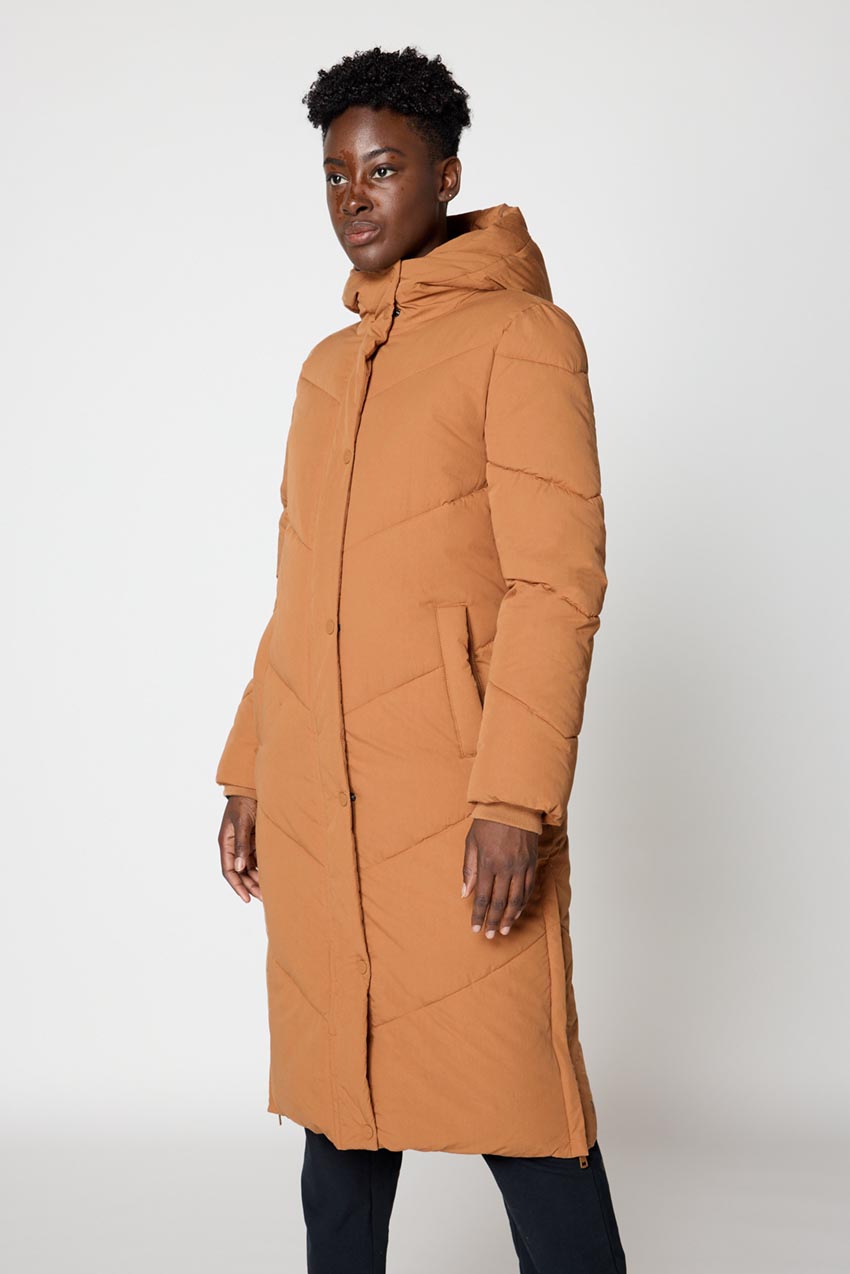 MPG Sport Invigorate PrimaLoft® Premium Gold Recycled Fill Maxi Puffer in Dark Camel