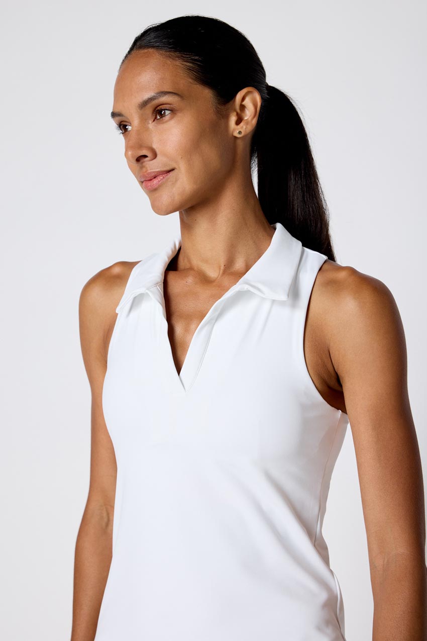 Vital Recycled Nylon Polo Collar Racerback Dress with Bra Liner