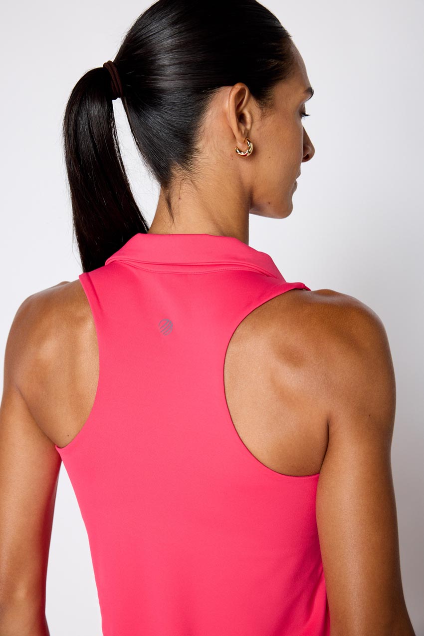 Vital Recycled Nylon Polo Collar Racerback Dress with Bra Liner