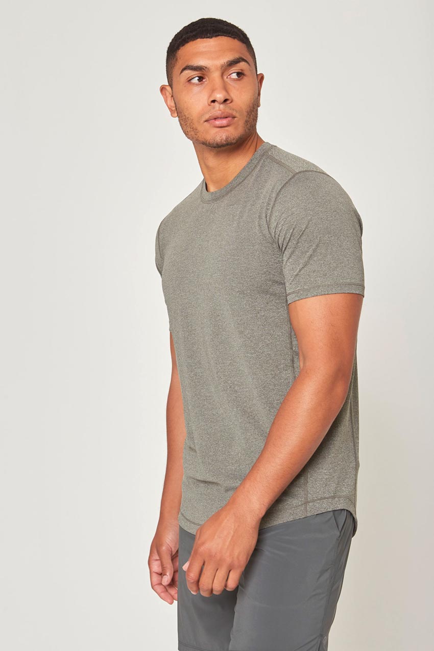 MPG Sport Conquer Crew Neck Long Sleeve Tech Shirt - Sale in Sage Green
