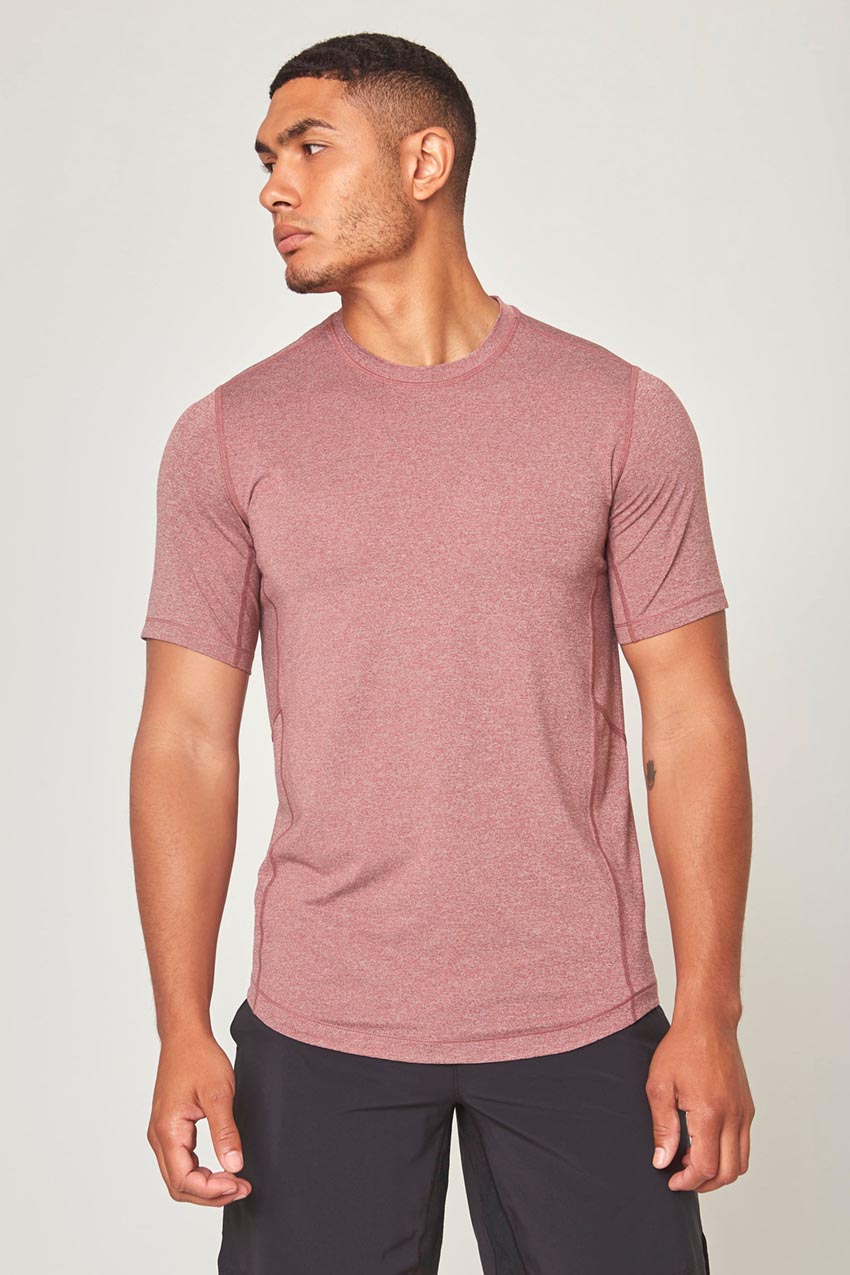 MPG Sport Conquer Crew Neck Long Sleeve Tech Shirt - Sale in Salt Water Red
