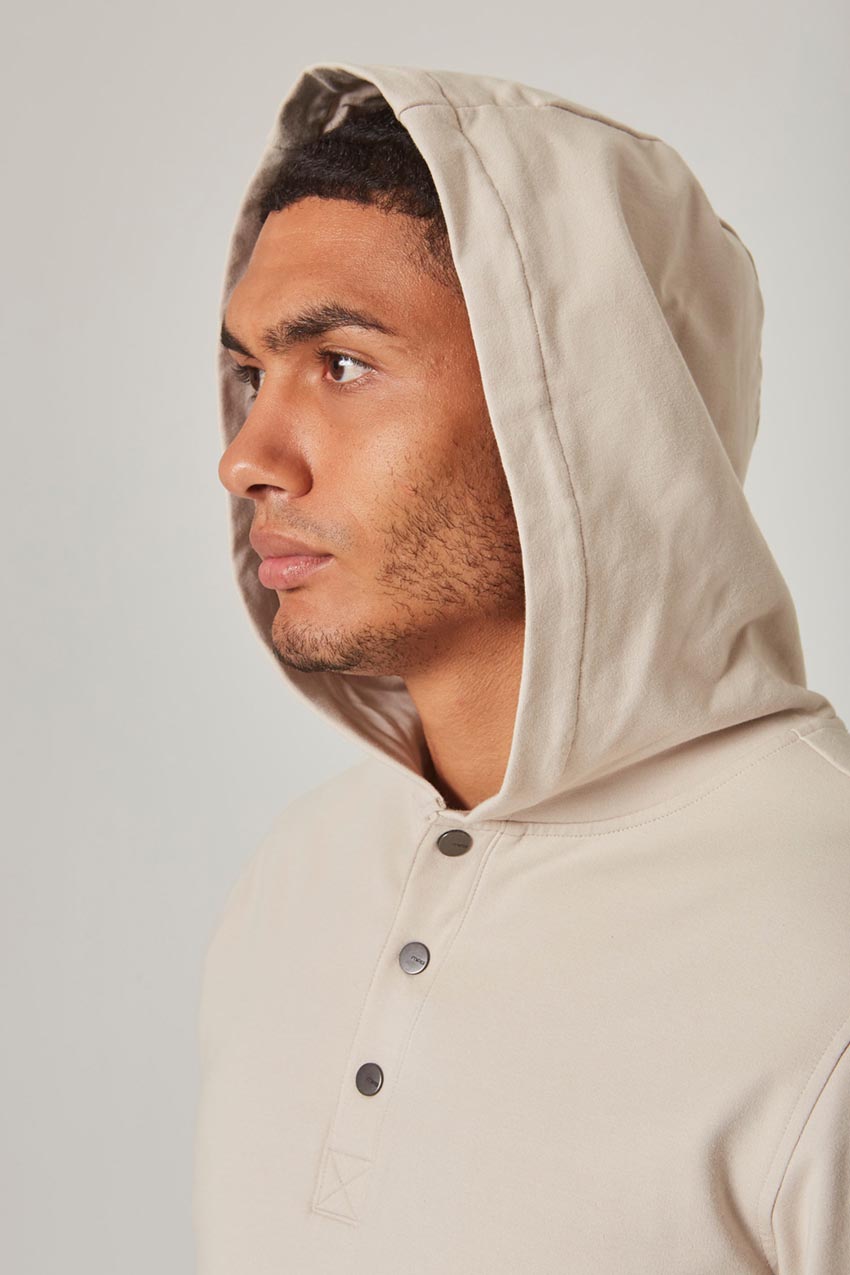 Unwind Hoodie with Snap Placket