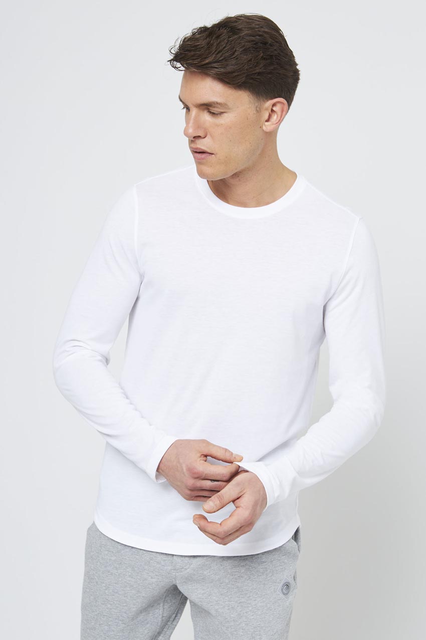 MPG Sport Achieve Long Sleeve with Curved Hem in White