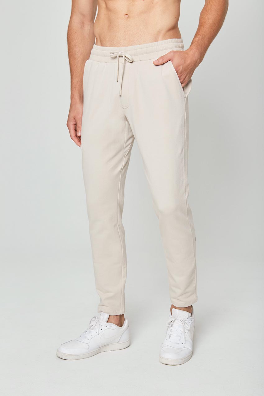 MPG Sport Unwind Slim Leg Lounge Pant in Linen White