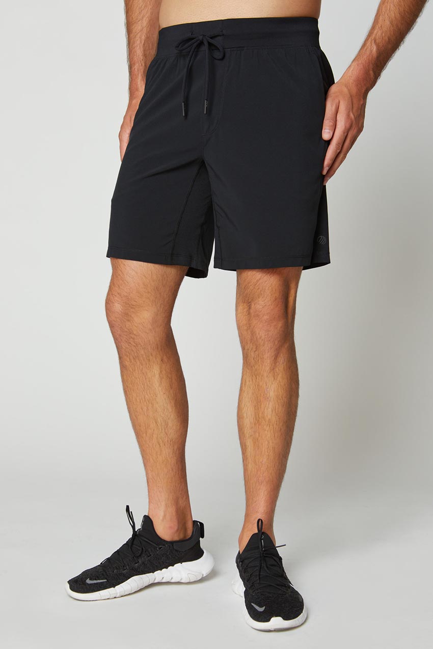 MPG Sport Stride 8" Recycled Polyester Unlined Short with Knit Waistband in Black
