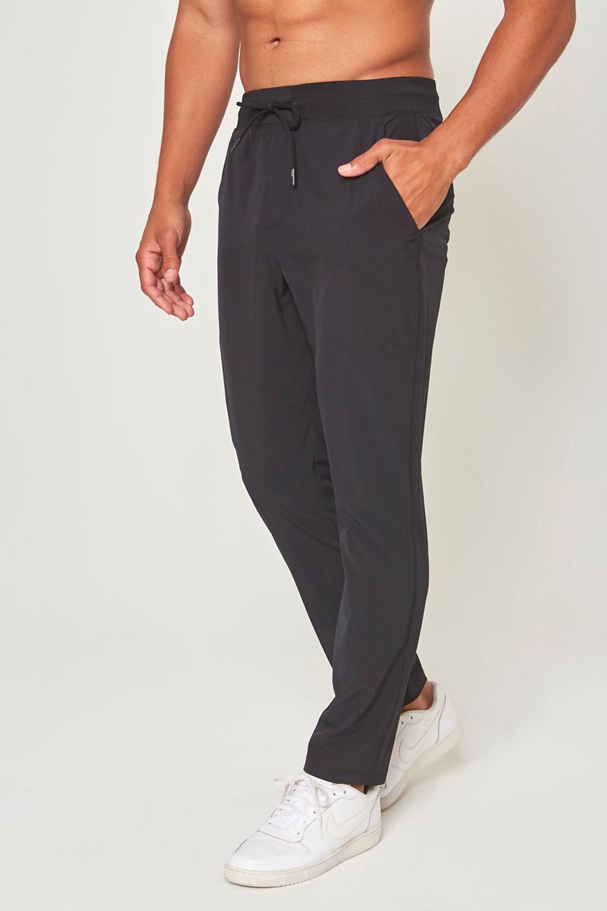 MPG Sport Lithe Recycled Polyester Stretch Woven Pant in Black