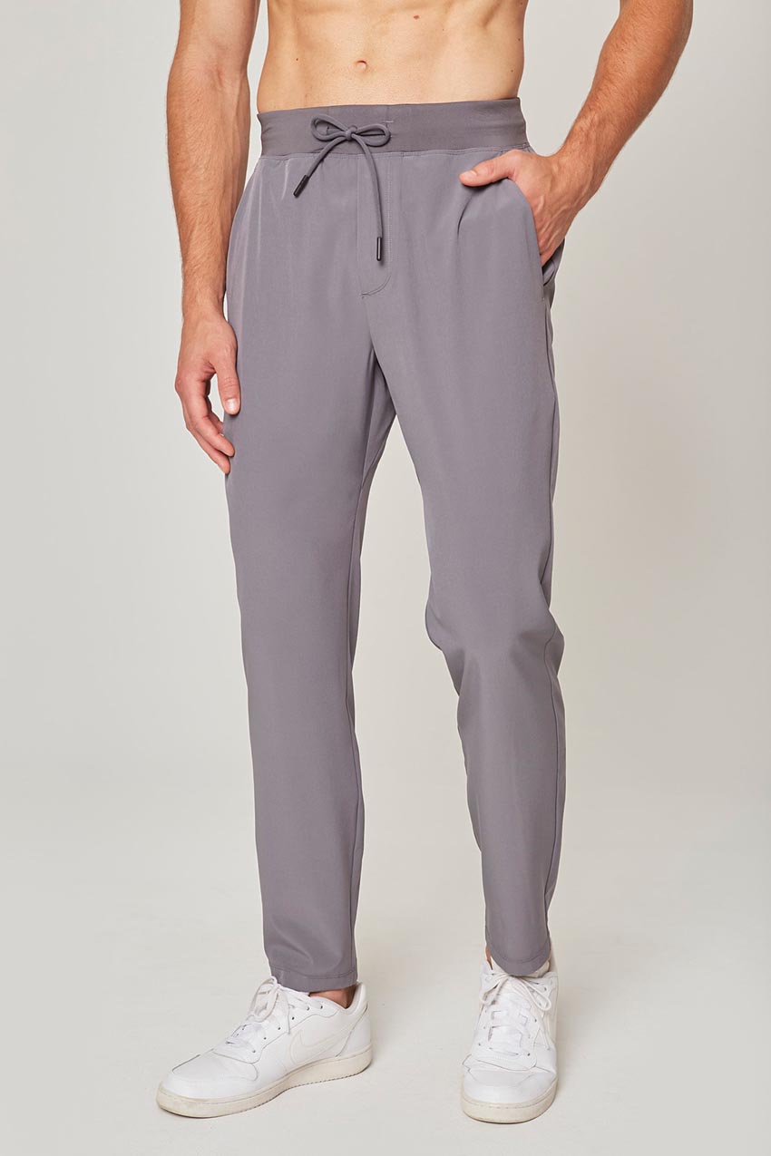 MPG Sport Lithe Recycled Polyester Stretch Woven Pant in Steel Grey