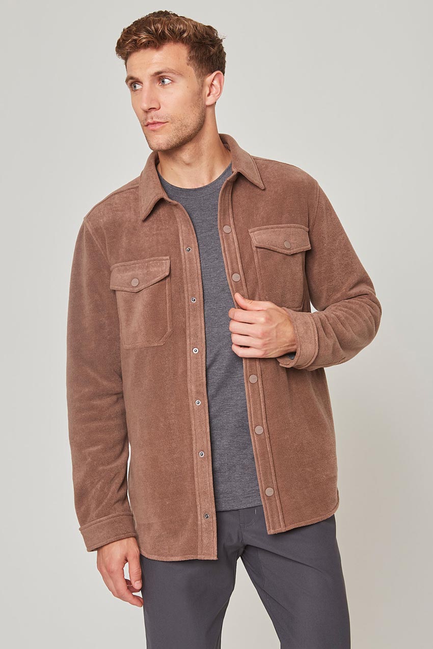 MPG Sport Elevate Shirt Jacket in Almond