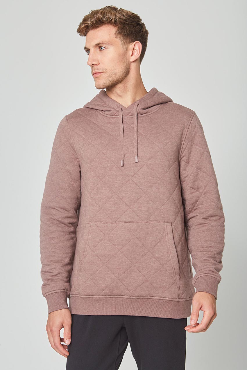 MPG Sport Aspire Relaxed Quilted Hoodie in Htr Almond