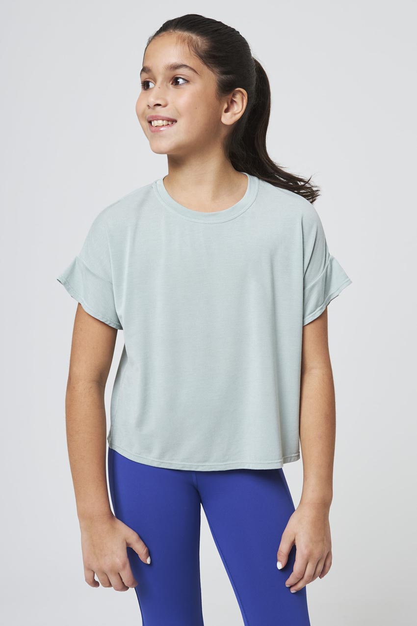 MPG Sport Breeze Relaxed Short Sleeve Girls Tee in Pistachio