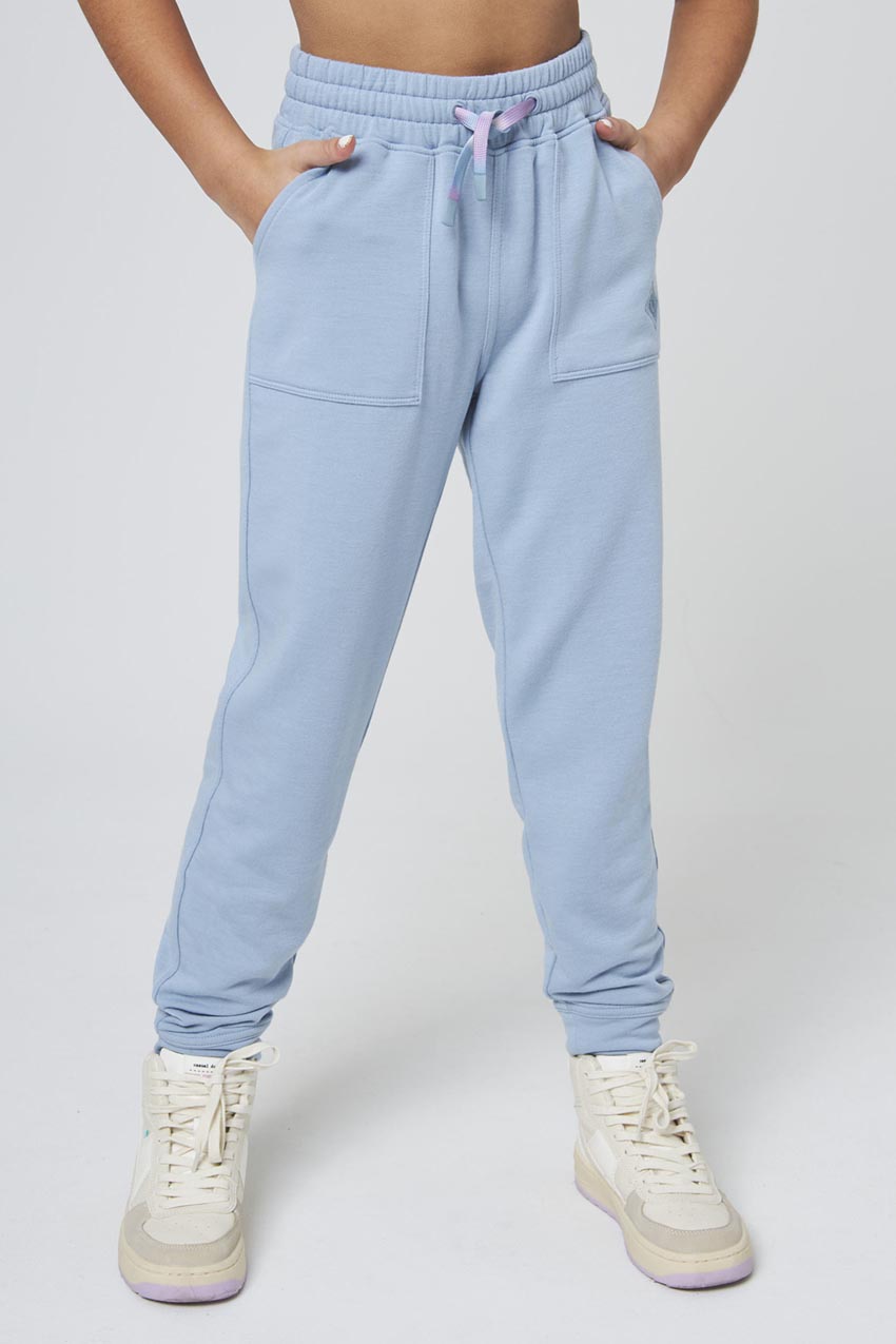 MPG Sport Serene Slim Leg Girls Jogger in Ashley Blue