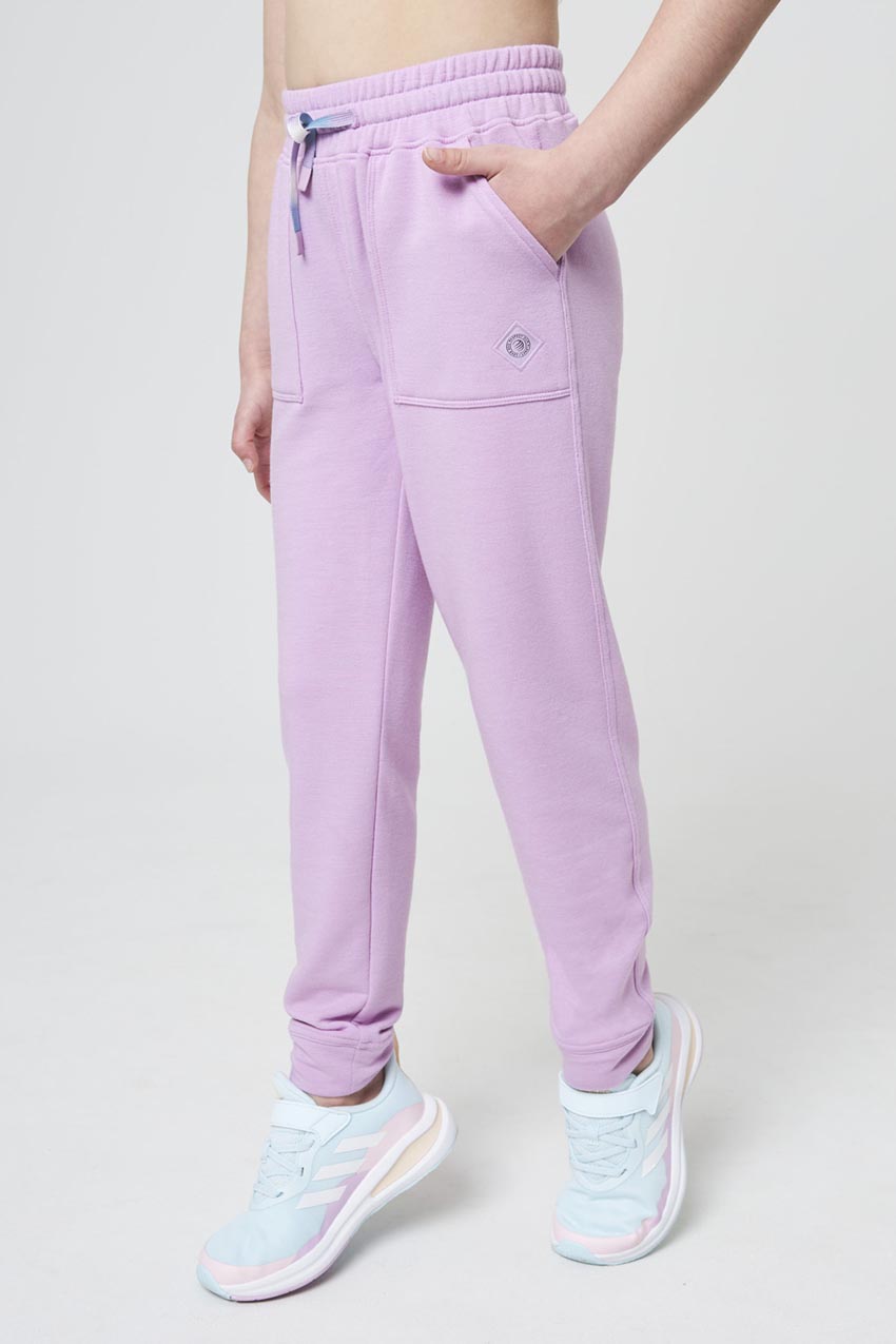 MPG Sport Serene Slim Leg Girls Jogger in Crocus Petal