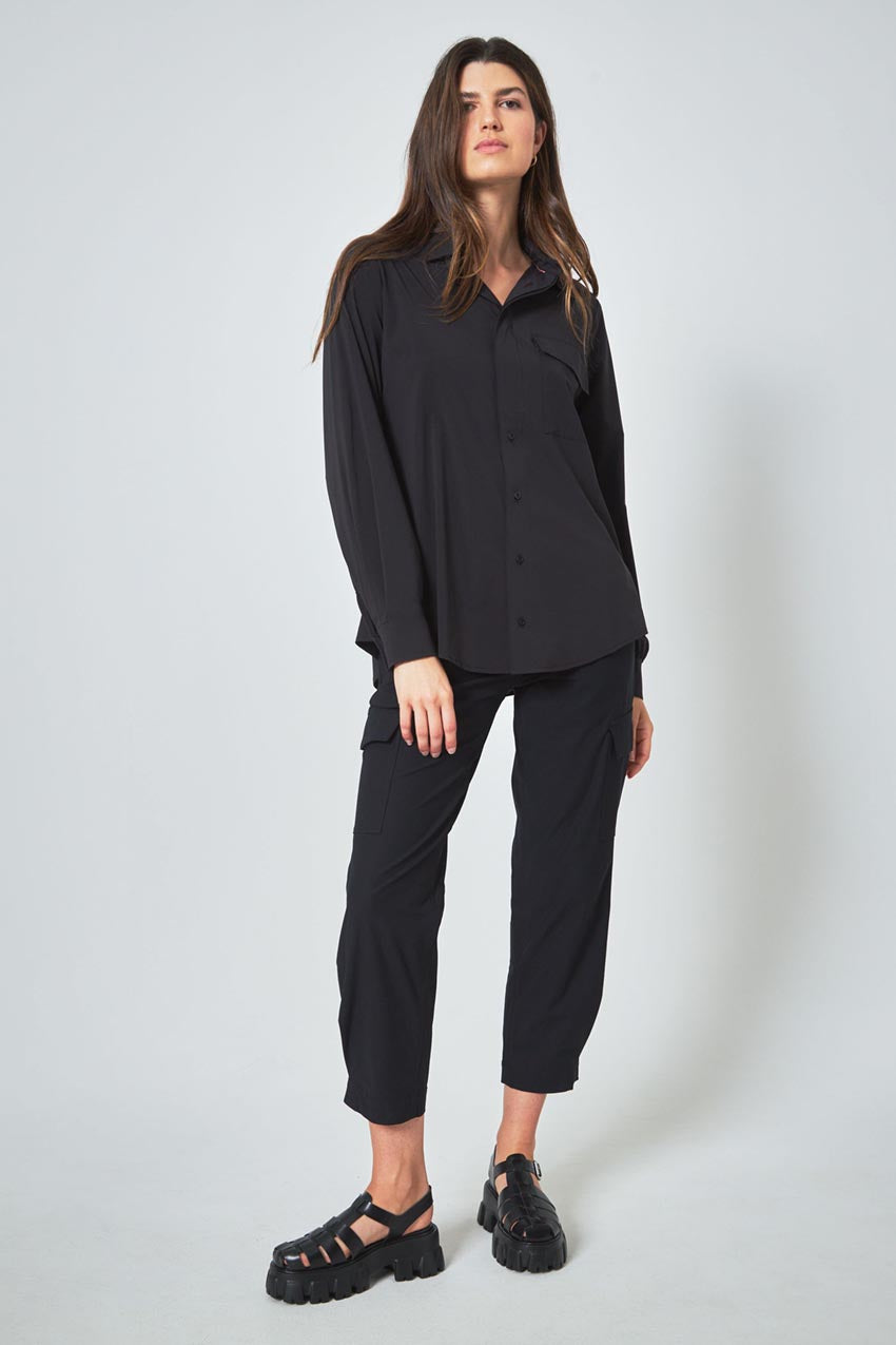 Resource Relaxed Blouse with Pleated Sleeve Cuff Detail