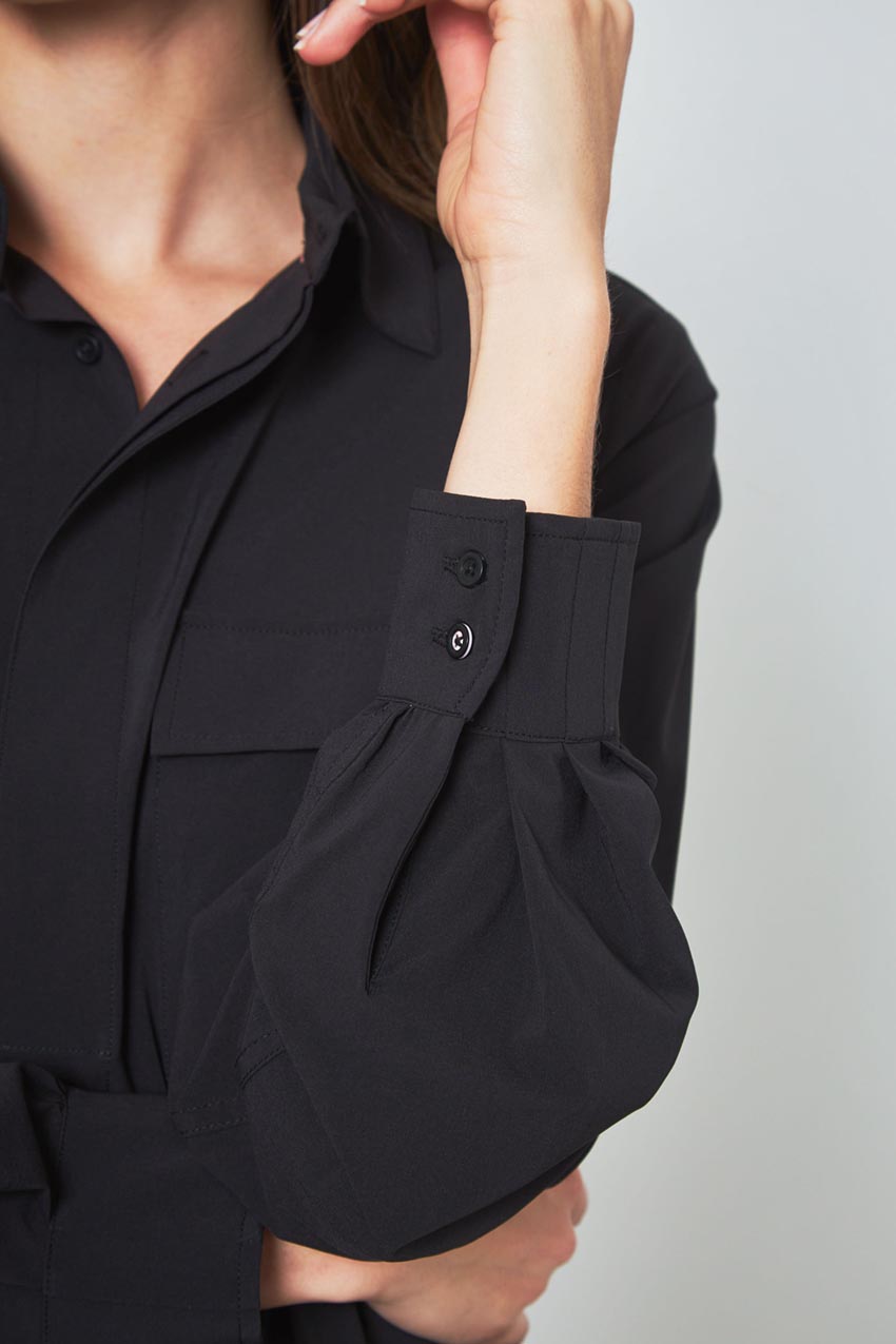 Resource Relaxed Blouse with Pleated Sleeve Cuff Detail