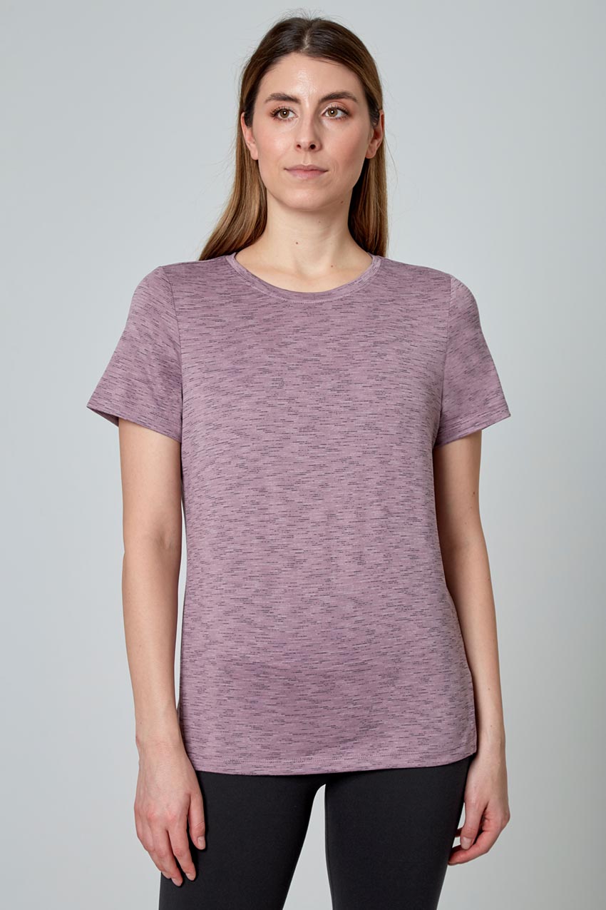 Mondetta Space Dye Active Tee in Elderberry Combo
