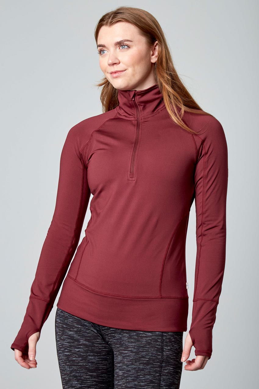 Mondetta Solid Core Half Zip in Tawny Port