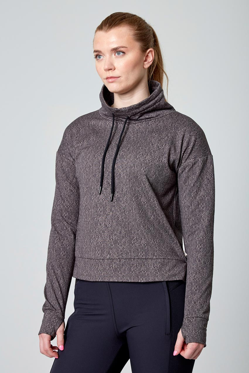 Mondetta Speckled Jacquard Popover in Metallic/Black Combo