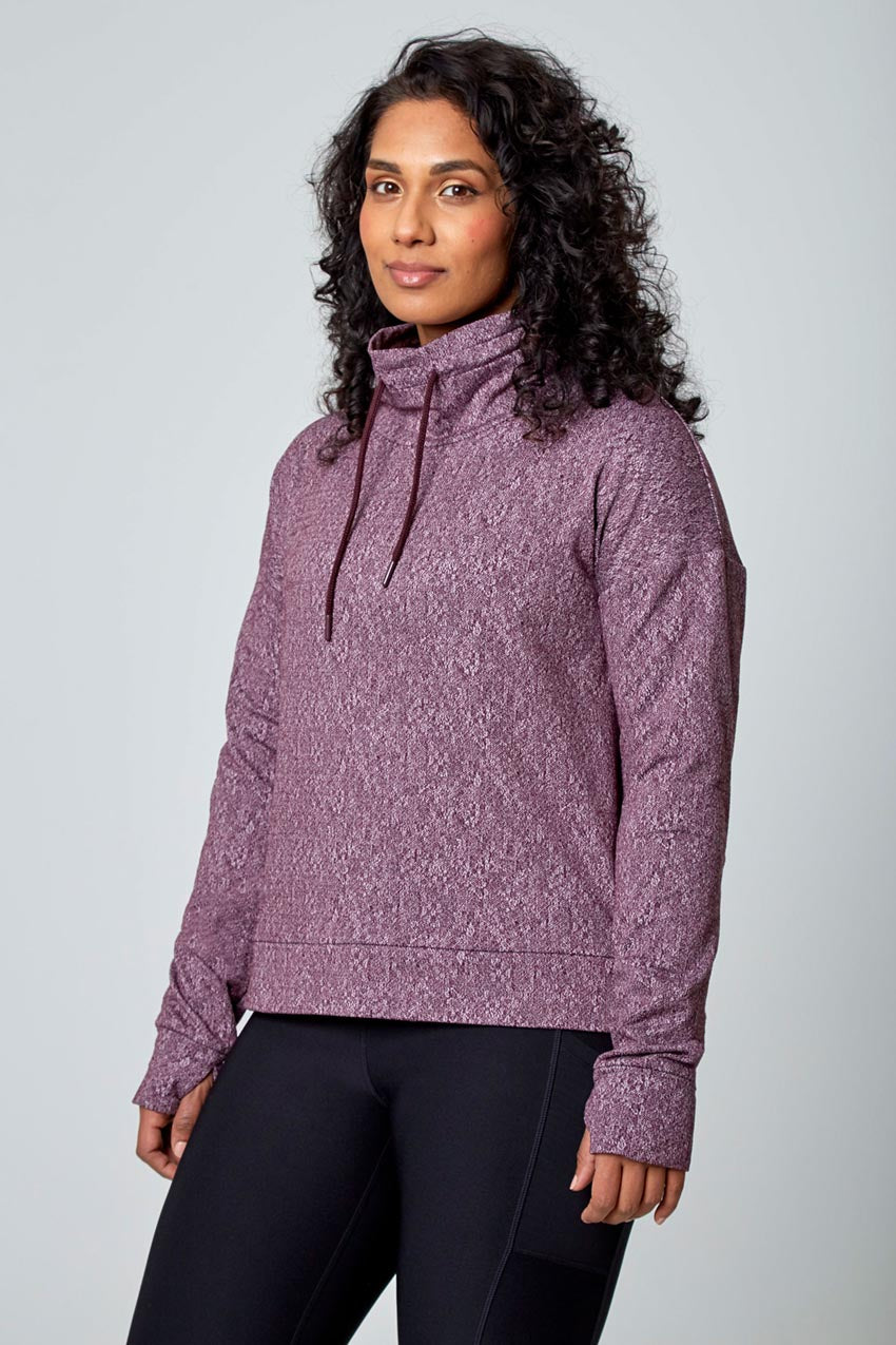 Mondetta Speckled Jacquard Popover in Fig/Mist Combo