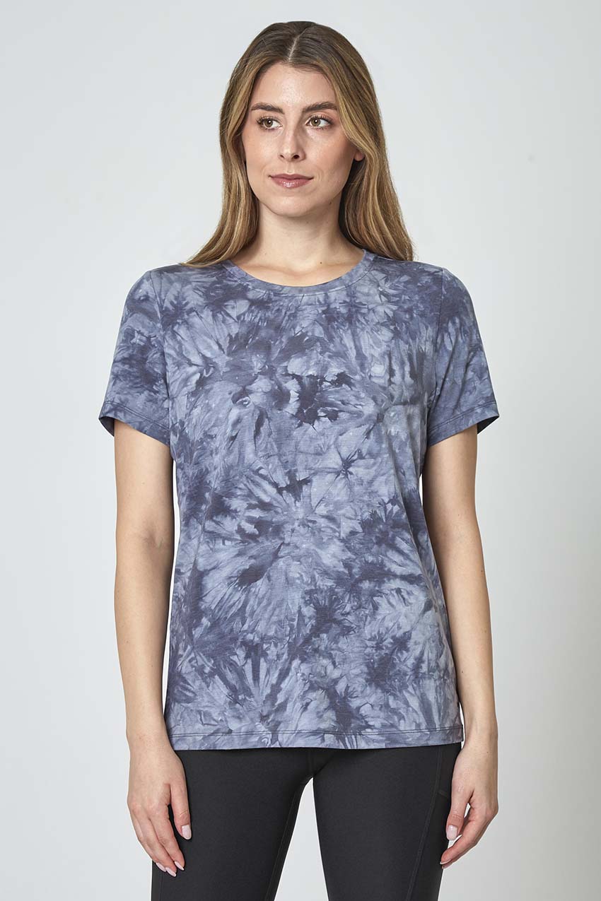 Mondetta Women’s TENCEL™ Modal Tie Dye Tee in India Ink Combo