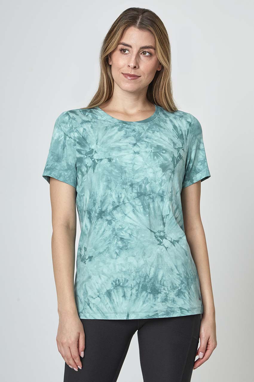 Mondetta Women’s TENCEL™ Modal Tie Dye Tee in Arctic