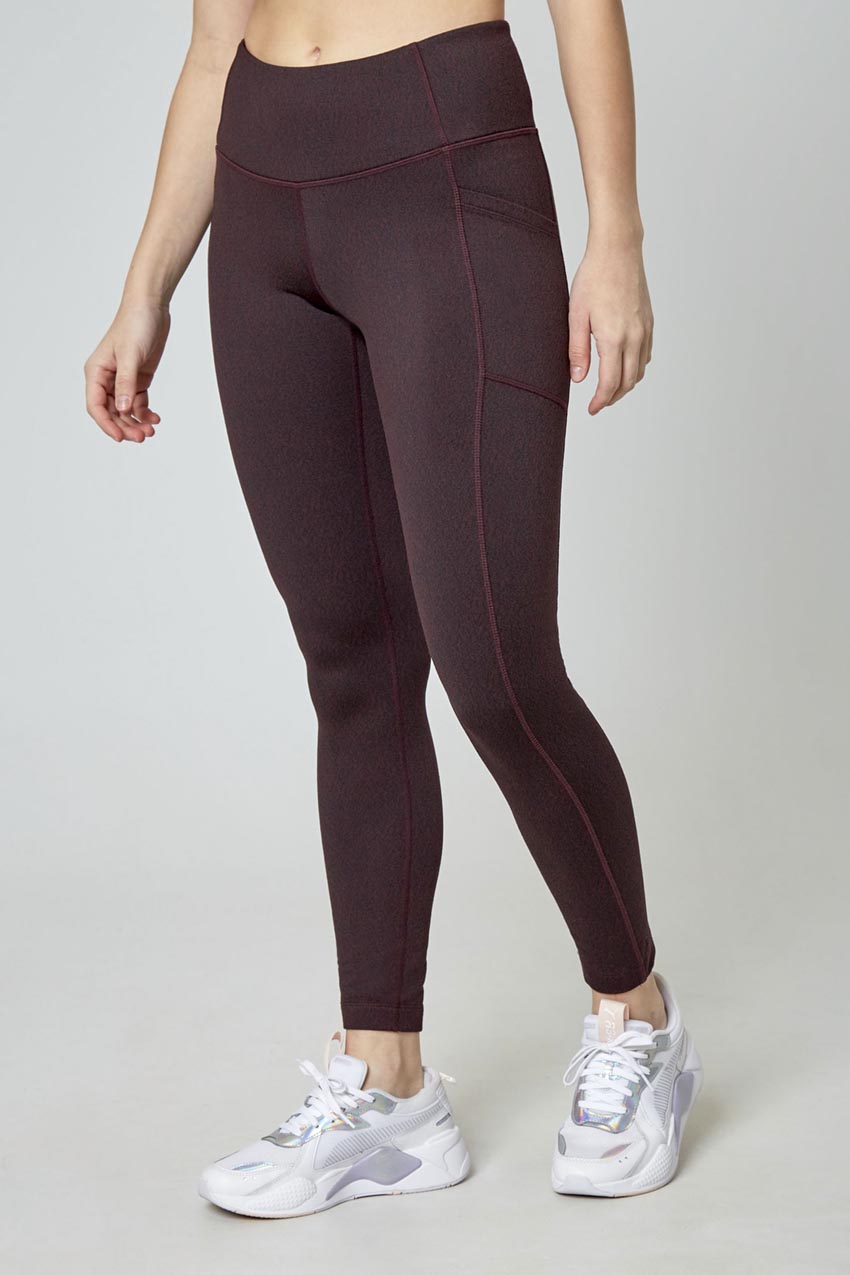Mondetta Cold Gear Printed Legging in Pixelated Jacquard/Fudge Combo