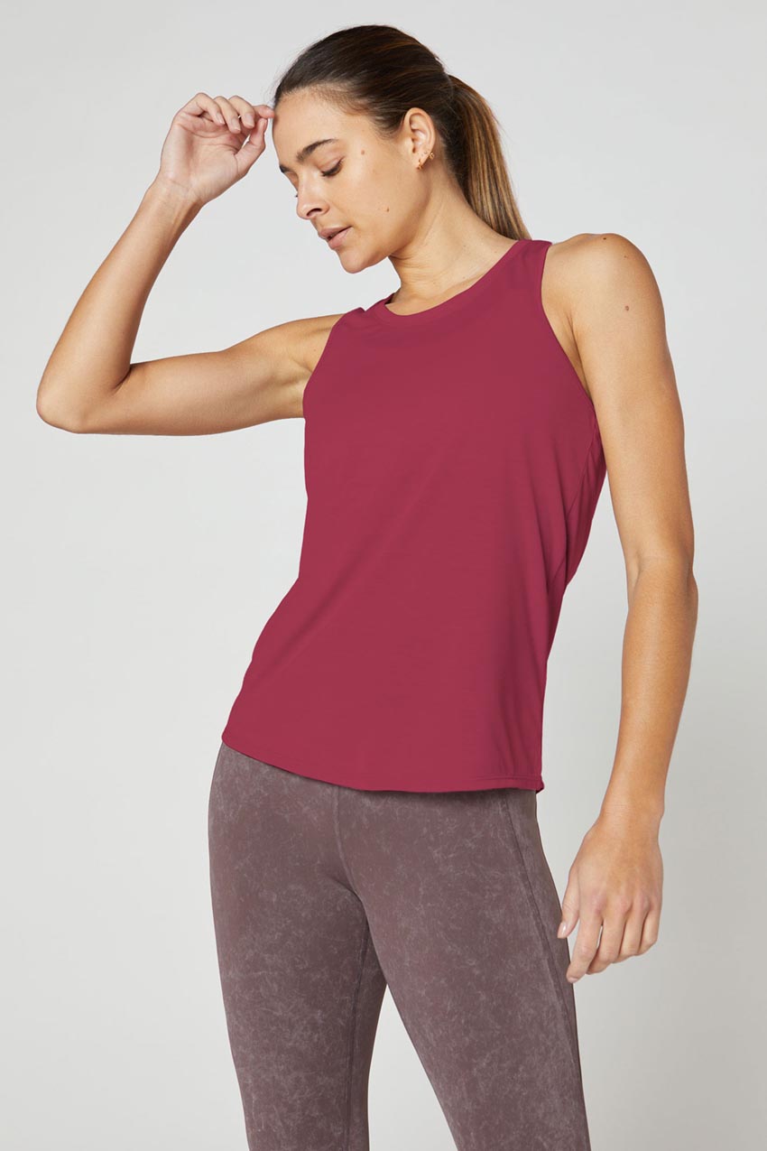 MPG Sport Bounce Dynamic Recycled Racerback Anti-Stink Tank Top in Rose