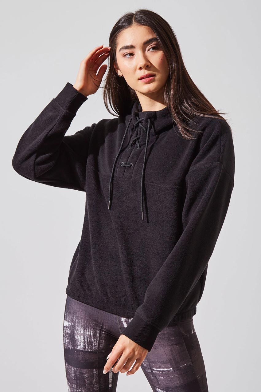 Avril Cropped Fleece Hoodie