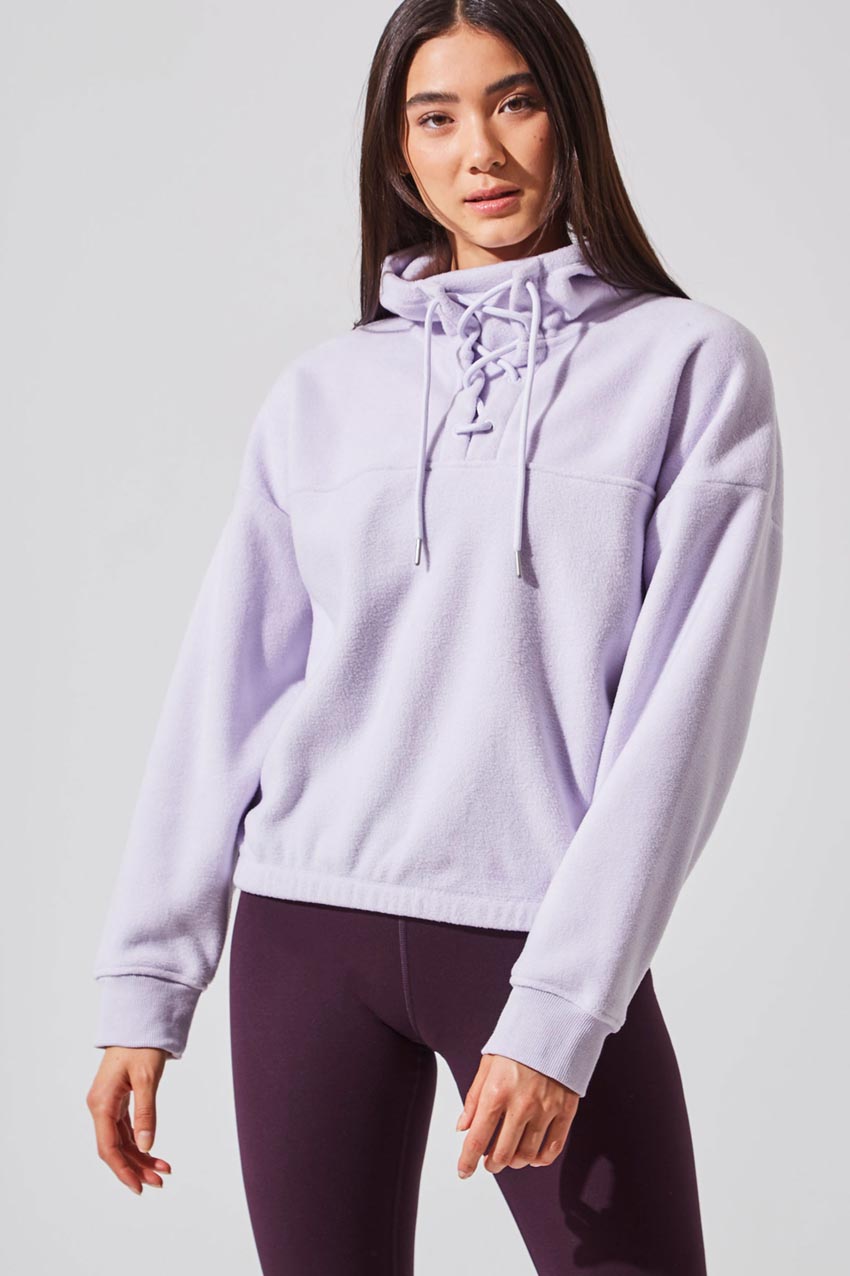 Avril Cropped Fleece Hoodie