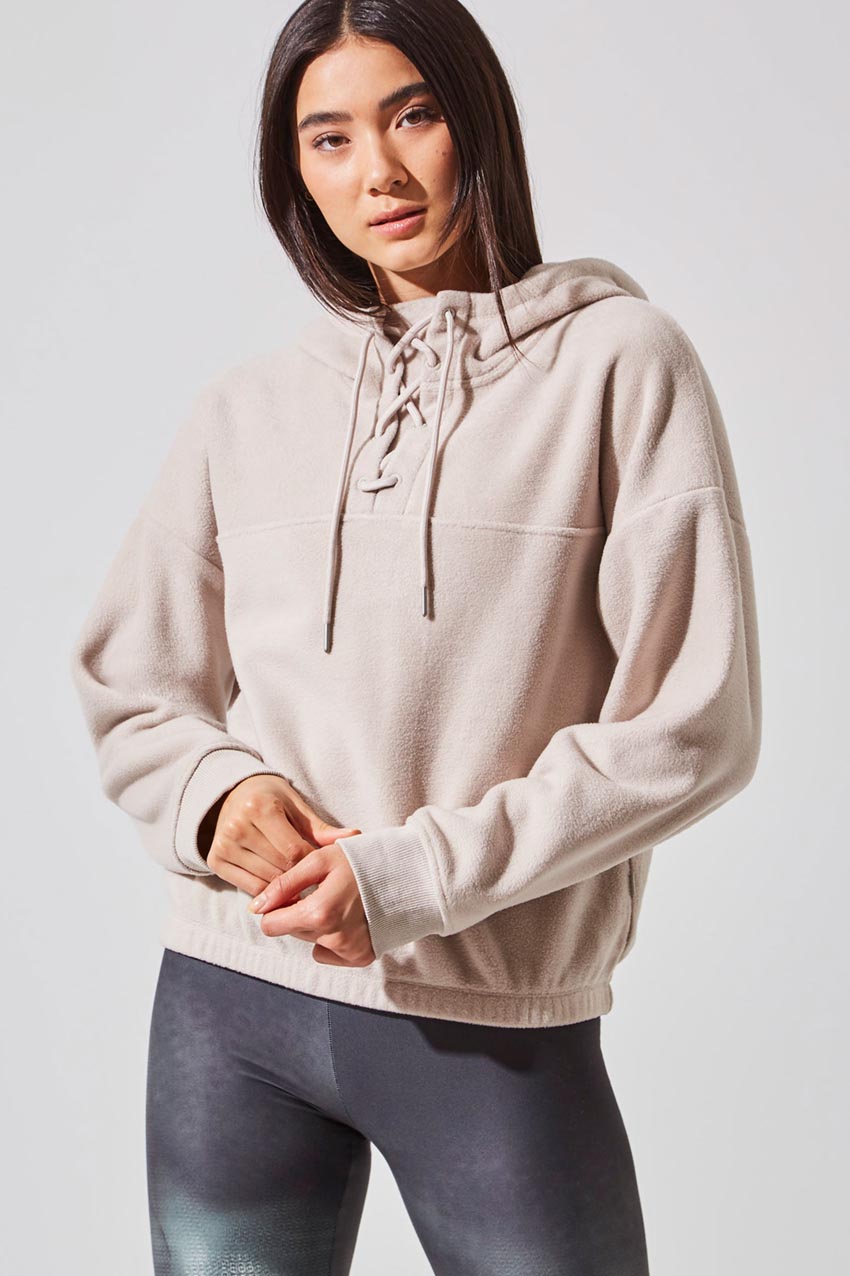 Avril Cropped Fleece Hoodie