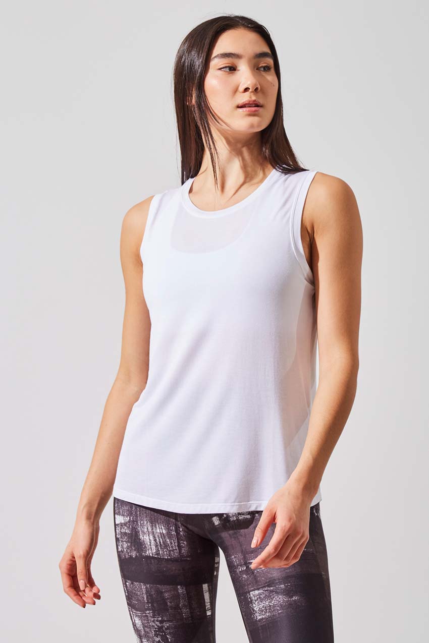Alison TENCEL™ Modal Tank with Sheer Back Insert